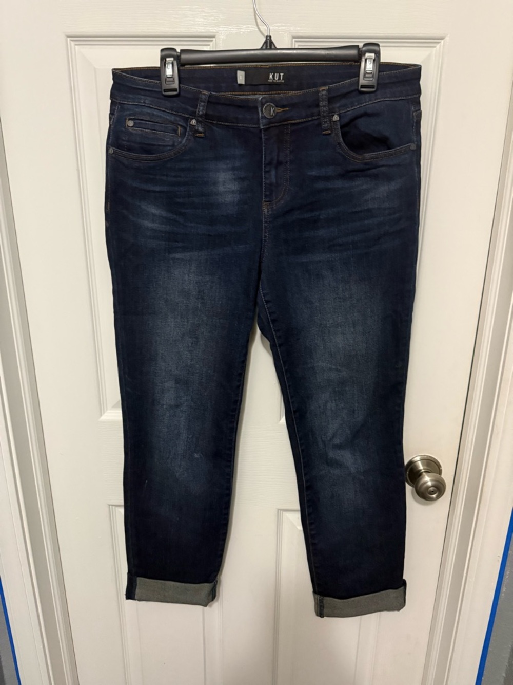 Kut From Kloth Jeans Catherine Boyfriend Mid-Rise Sz 8 Straight Stretch Casual